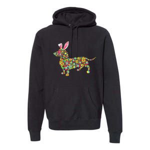 Easter Eggs Bunny Dachshund Dog Premium Hoodie