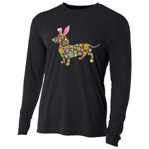 Easter Eggs Bunny Dachshund Dog Cooling Performance Long Sleeve Crew