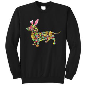 Easter Eggs Bunny Dachshund Dog Tall Sweatshirt