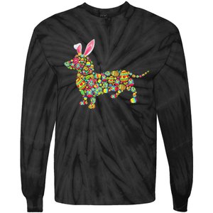 Easter Eggs Bunny Dachshund Dog Tie-Dye Long Sleeve Shirt