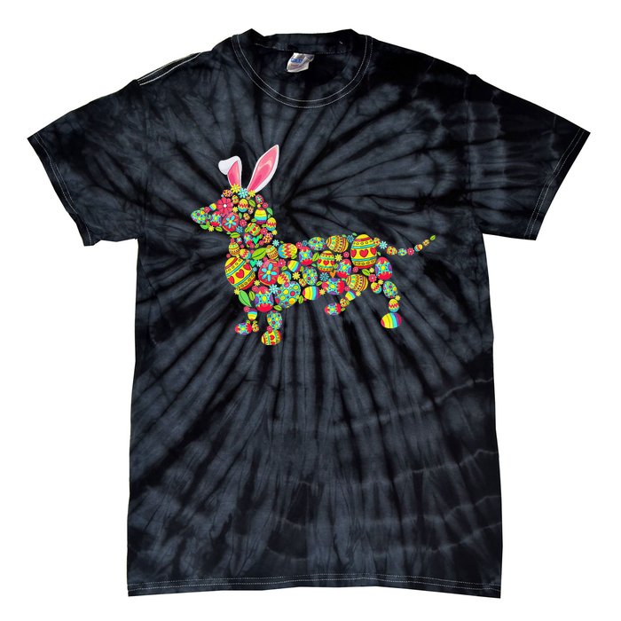 Easter Eggs Bunny Dachshund Dog Tie-Dye T-Shirt