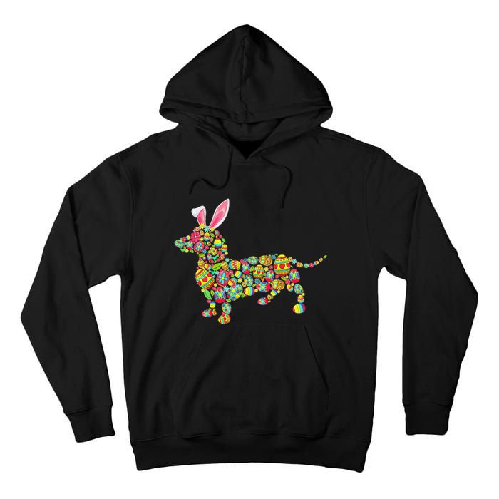 Easter Eggs Bunny Dachshund Dog Tall Hoodie