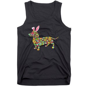 Easter Eggs Bunny Dachshund Dog Tank Top