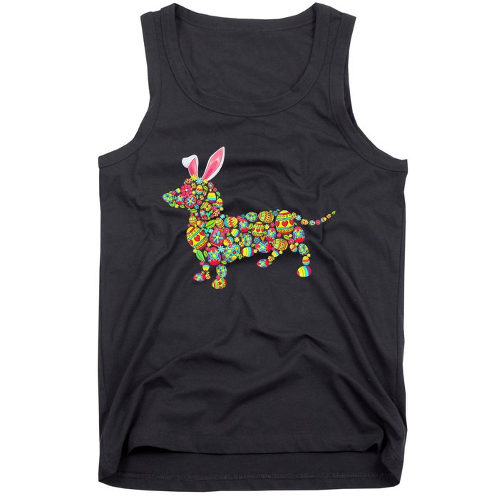 Easter Eggs Bunny Dachshund Dog Tank Top