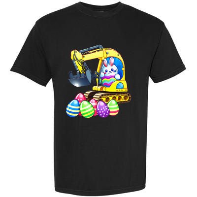 Eggs-Cavator Easter Bunny Rabbit Excavator Garment-Dyed Heavyweight T-Shirt