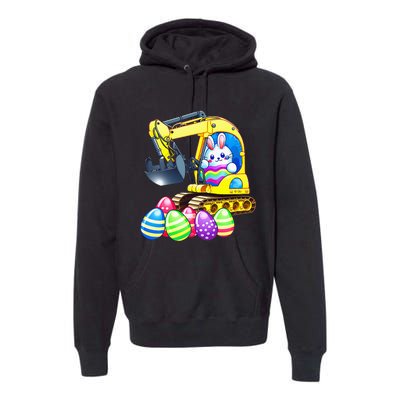 Eggs-Cavator Easter Bunny Rabbit Excavator Premium Hoodie