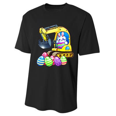 Eggs-Cavator Easter Bunny Rabbit Excavator Performance Sprint T-Shirt