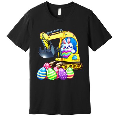 Eggs-Cavator Easter Bunny Rabbit Excavator Premium T-Shirt