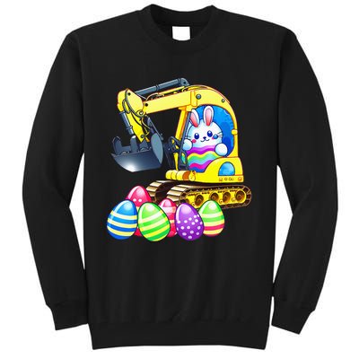 Eggs-Cavator Easter Bunny Rabbit Excavator Tall Sweatshirt