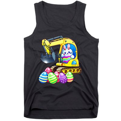 Eggs-Cavator Easter Bunny Rabbit Excavator Tank Top