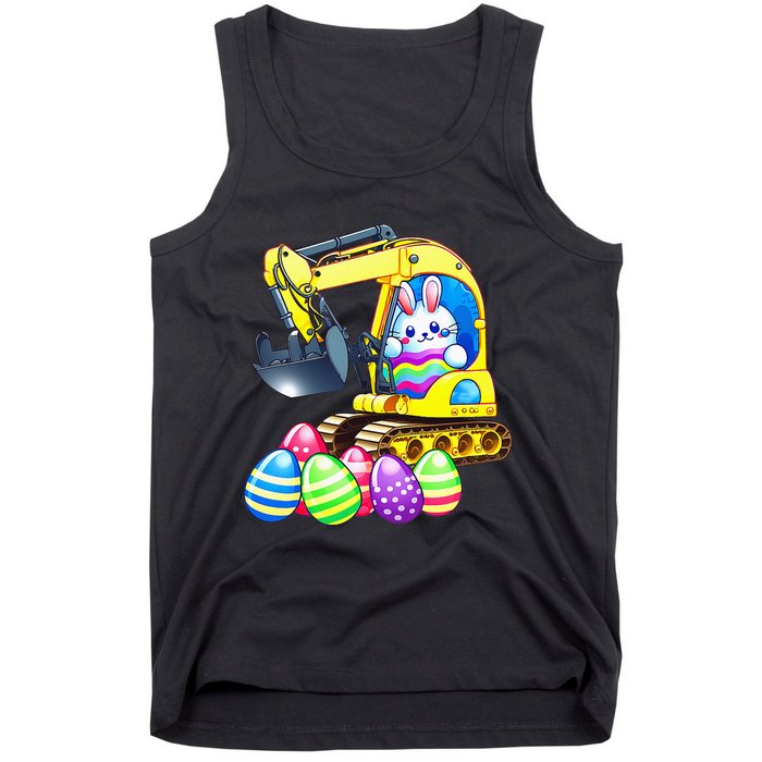 Eggs-Cavator Easter Bunny Rabbit Excavator Tank Top