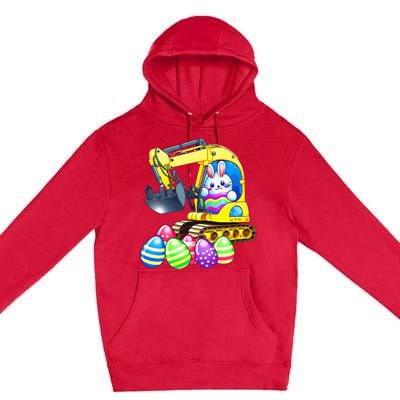 Eggs-Cavator Easter Bunny Rabbit Excavator Premium Pullover Hoodie