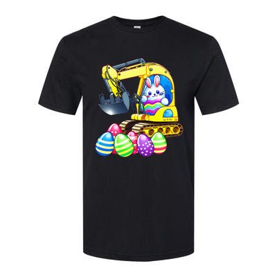 Eggs-Cavator Easter Bunny Rabbit Excavator Softstyle CVC T-Shirt