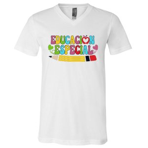 Educacion Especial Back To School V-Neck T-Shirt