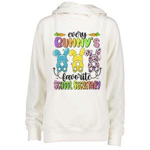 Easter Every Bunny Is Favorite School Secretary Rabbits Womens Funnel Neck Pullover Hood