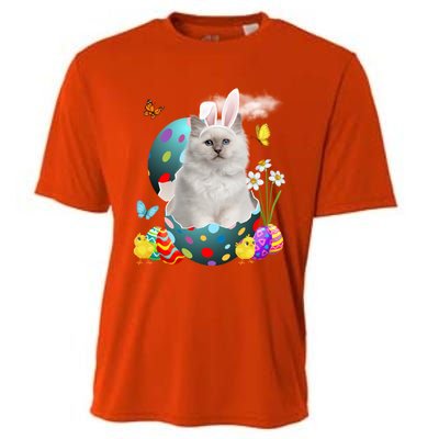 Easter Eggs Bir Bunny Cat Funny Gift Cat Dad Cat Mom Gift Cooling Performance Crew T-Shirt