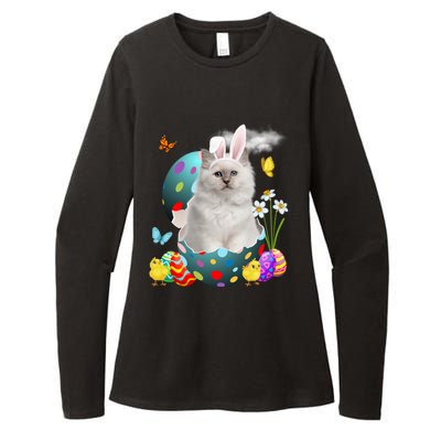 Easter Eggs Bir Bunny Cat Funny Gift Cat Dad Cat Mom Gift Womens CVC Long Sleeve Shirt