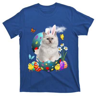 Easter Eggs Bir Bunny Cat Funny Gift Cat Dad Cat Mom Gift T-Shirt