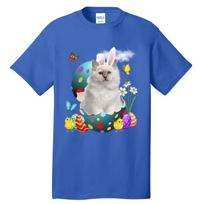 Easter Eggs Bir Bunny Cat Funny Gift Cat Dad Cat Mom Gift Tall T-Shirt