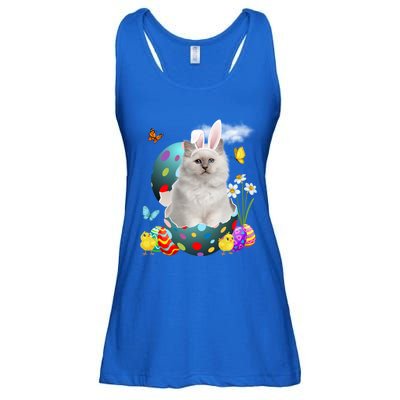 Easter Eggs Bir Bunny Cat Funny Gift Cat Dad Cat Mom Gift Ladies Essential Flowy Tank