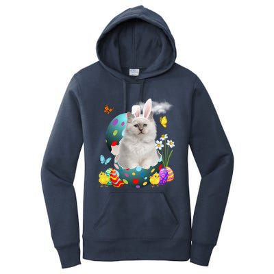 Easter Eggs Bir Bunny Cat Funny Gift Cat Dad Cat Mom Gift Women's Pullover Hoodie