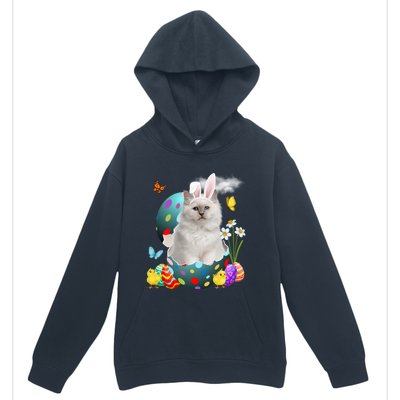 Easter Eggs Bir Bunny Cat Funny Gift Cat Dad Cat Mom Gift Urban Pullover Hoodie