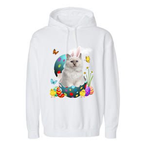 Easter Eggs Bir Bunny Cat Funny Gift Cat Dad Cat Mom Gift Garment-Dyed Fleece Hoodie