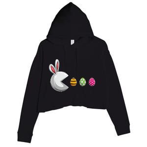 Easter Eggs Bunny Cute Holiday Crop Fleece Hoodie