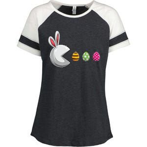 Easter Eggs Bunny Cute Holiday Enza Ladies Jersey Colorblock Tee