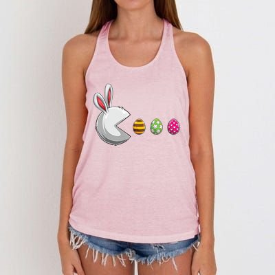 Easter Eggs Bunny Cute Holiday Women's Knotted Racerback Tank