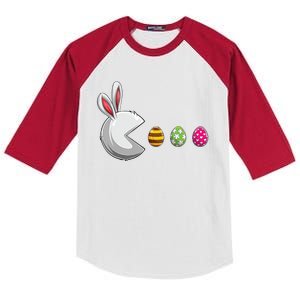 Easter Eggs Bunny Cute Holiday Kids Colorblock Raglan Jersey