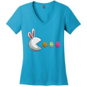 Easter Eggs Bunny Cute Holiday Women's V-Neck T-Shirt