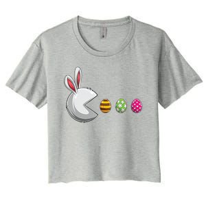 Easter Eggs Bunny Cute Holiday Women's Crop Top Tee