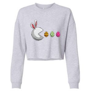 Easter Eggs Bunny Cute Holiday Cropped Pullover Crew