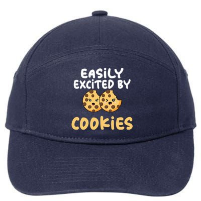 Easily Ecxited By Cookies Lover Cool Gift 7-Panel Snapback Hat