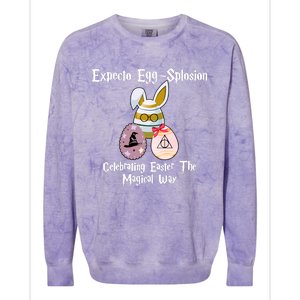 Expecto Eggsplosion Celebrating Easter The Magical Way Potter Easter Colorblast Crewneck Sweatshirt