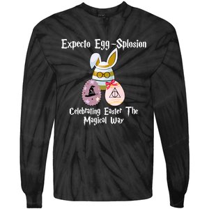 Expecto Eggsplosion Celebrating Easter The Magical Way Potter Easter Tie-Dye Long Sleeve Shirt