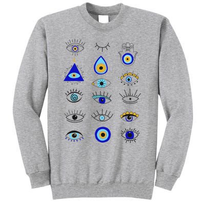 Evil Eye Curse Protection Hand of Hamsa Seeing Eyes Evil Eye Tall Sweatshirt