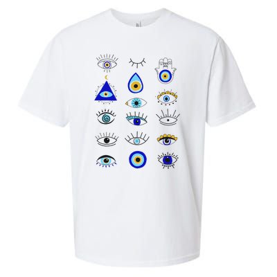 Evil Eye Curse Protection Hand of Hamsa Seeing Eyes Evil Eye Sueded Cloud Jersey T-Shirt