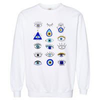 Evil Eye Curse Protection Hand of Hamsa Seeing Eyes Evil Eye Garment-Dyed Sweatshirt