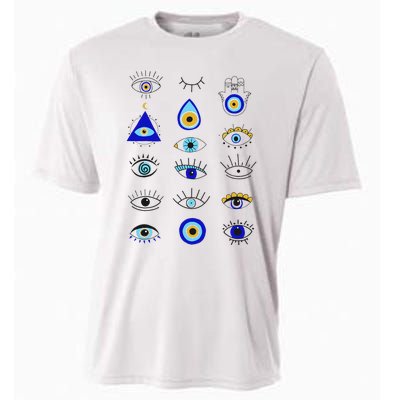 Evil Eye Curse Protection Hand of Hamsa Seeing Eyes Evil Eye Cooling Performance Crew T-Shirt