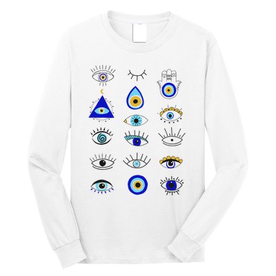 Evil Eye Curse Protection Hand of Hamsa Seeing Eyes Evil Eye Long Sleeve Shirt