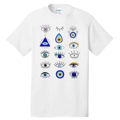 Evil Eye Curse Protection Hand of Hamsa Seeing Eyes Evil Eye Tall T-Shirt