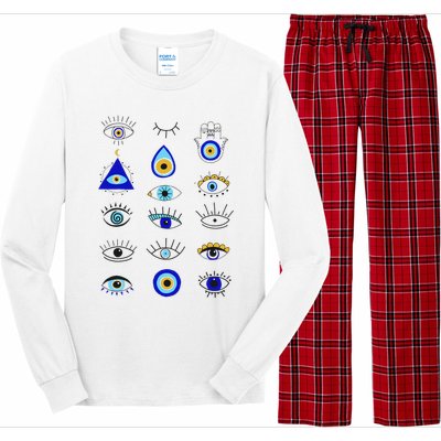 Evil Eye Curse Protection Hand of Hamsa Seeing Eyes Evil Eye Long Sleeve Pajama Set