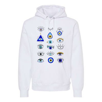 Evil Eye Curse Protection Hand of Hamsa Seeing Eyes Evil Eye Premium Hoodie