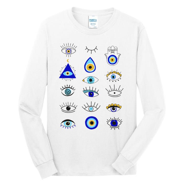 Evil Eye Curse Protection Hand of Hamsa Seeing Eyes Evil Eye Tall Long Sleeve T-Shirt