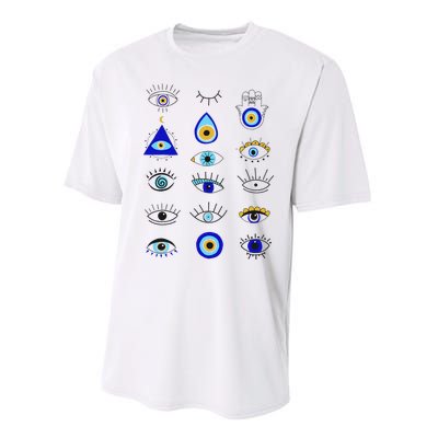 Evil Eye Curse Protection Hand of Hamsa Seeing Eyes Evil Eye Performance Sprint T-Shirt