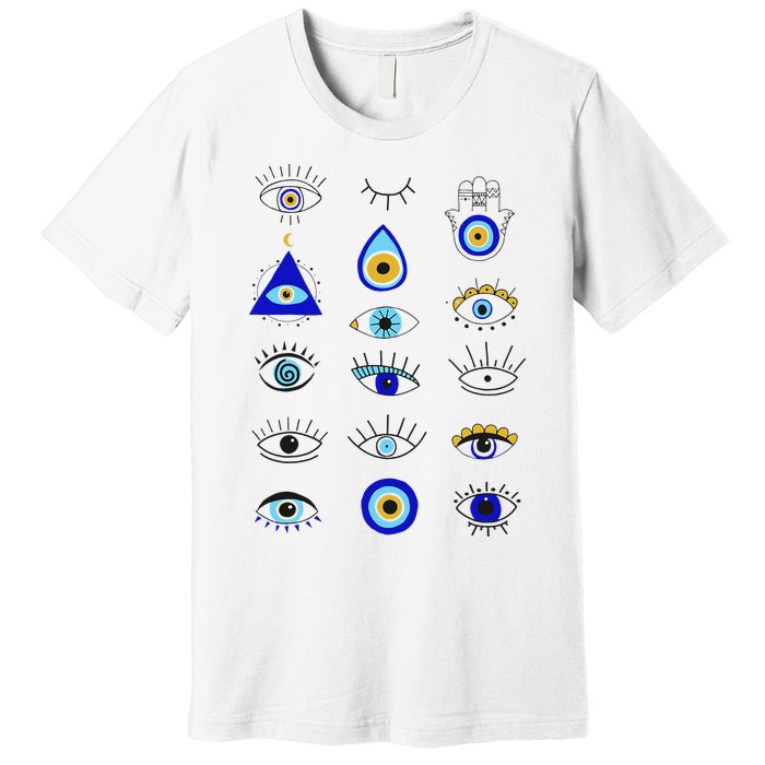 Evil Eye Curse Protection Hand of Hamsa Seeing Eyes Evil Eye Premium T-Shirt