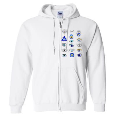 Evil Eye Curse Protection Hand of Hamsa Seeing Eyes Evil Eye Full Zip Hoodie