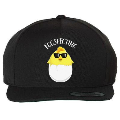 Eggspecting Easter Chick Spring Pregnancy Announcement Wool Snapback Cap